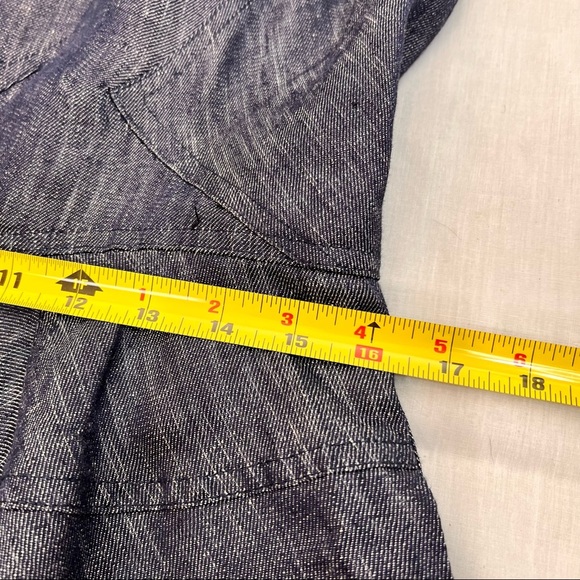 TAYLOR Womens Midi 100% Linen Fit And Flare Denim Dress Wedding Party Nautical - Picture 9 of 12